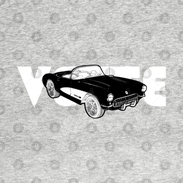 1957 Chevy Corvette Drawing by Dragon Sales Designs 